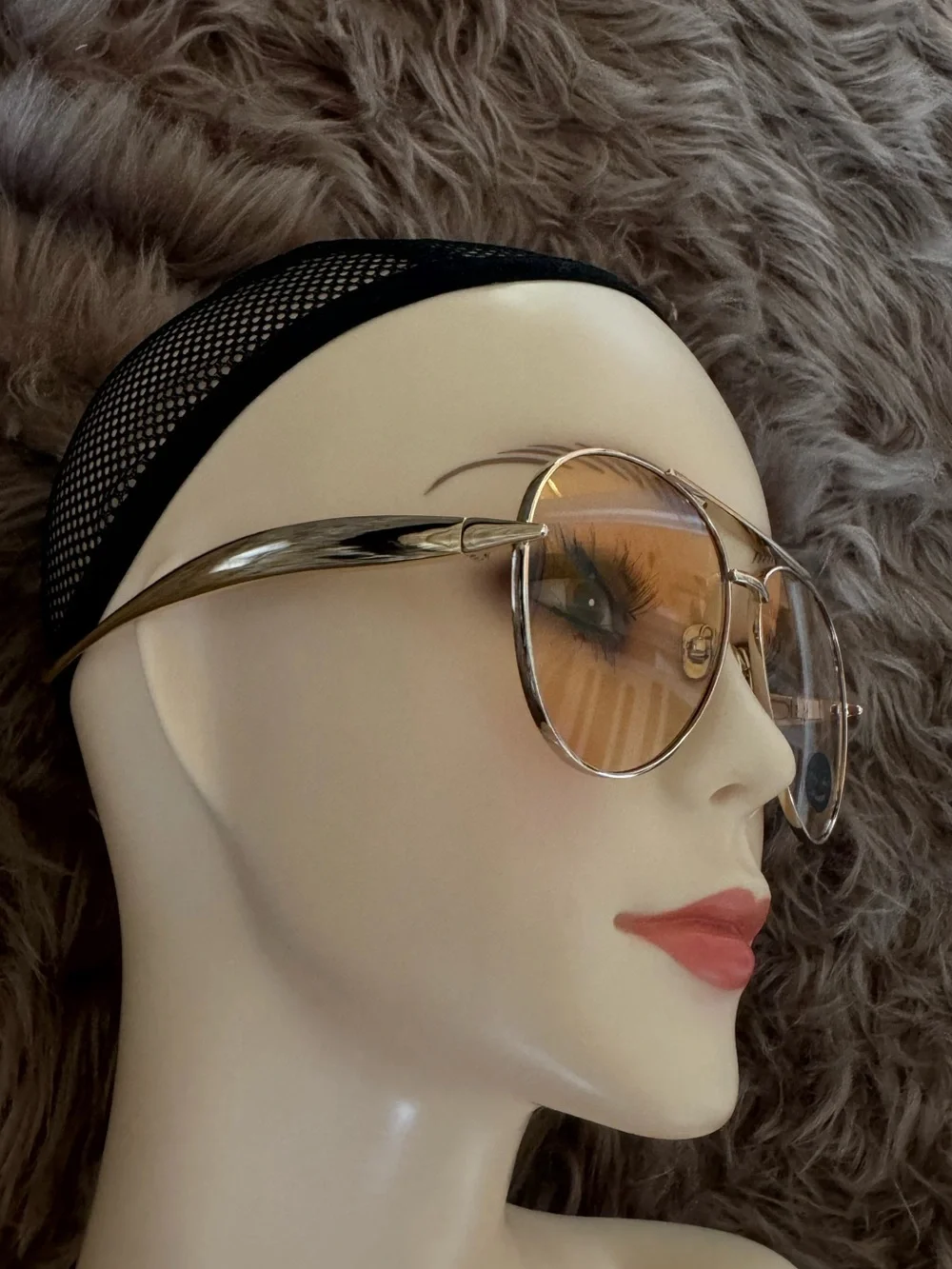 Orange lens sunglasses aviator gold detail baby path